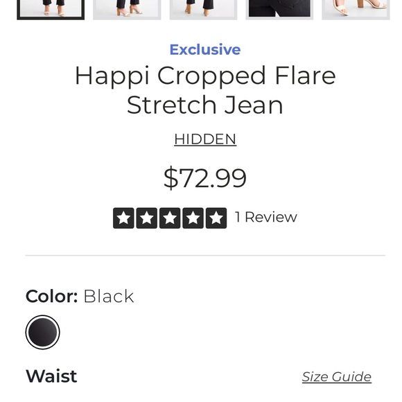 Buckle Hidden High Rise Cropped Black Jeans - Picture 12 of 12